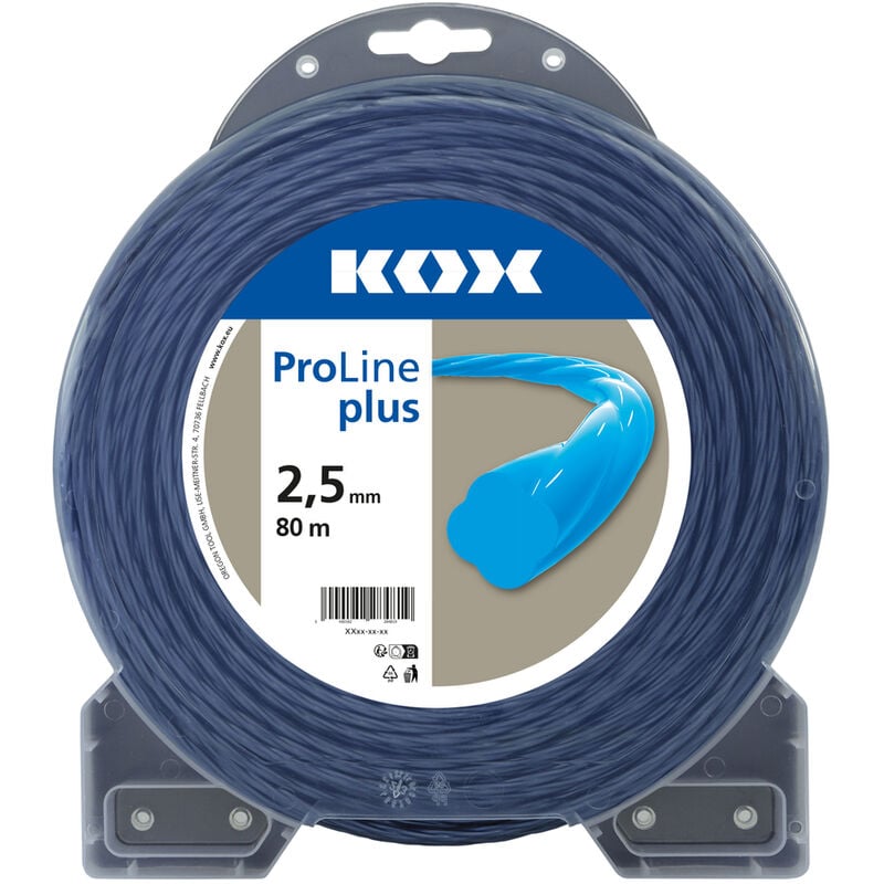 KOX - Ligne de débroussaillage ProLine Plus twist 2,5 mm de diamètre, 80 m de longueur