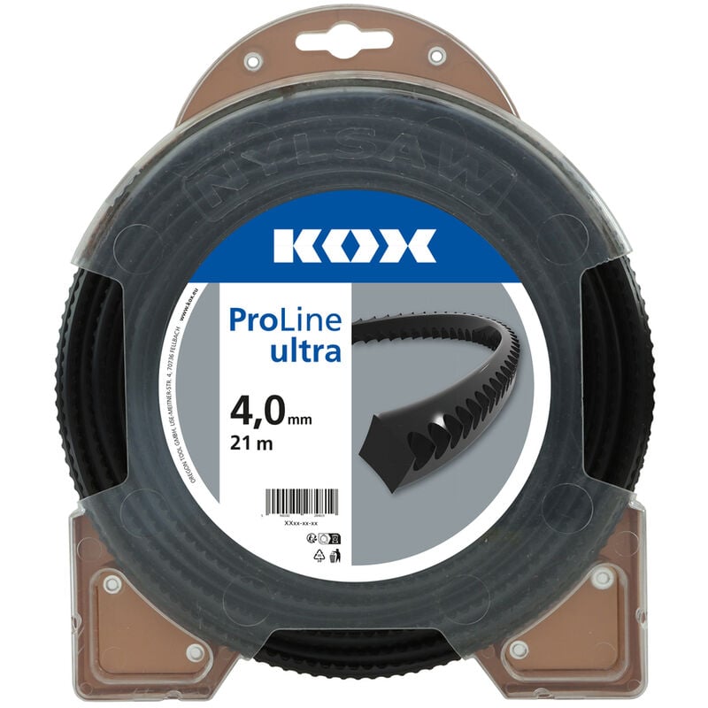 KOX - Ligne de débroussaillage ProLine Ultra 4,0 mm de diamètre, 21 m de longueur