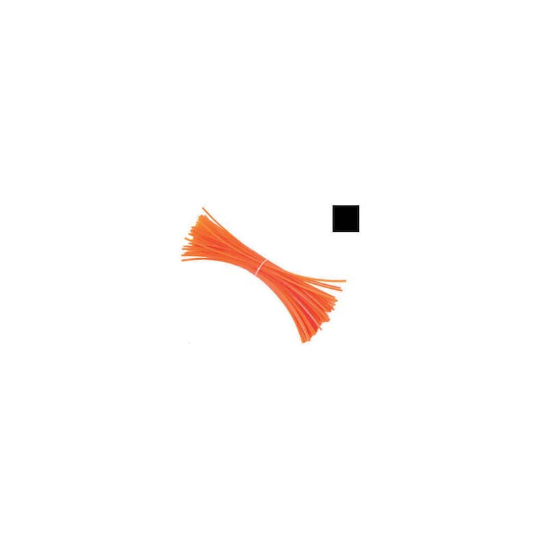 Ligne de débroussailleuse carrée en nylon orange - 3 mm en longueurs de 36 cm - pack. 50 pièces