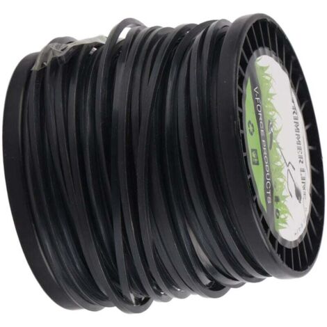 Ligne de débroussailleuse de 3,3 mm à haute efficacité de coupe Ligne de débroussailleuse noire quadrate à faible bruit pour la plupart des tondeuses à gazon Farm 50m