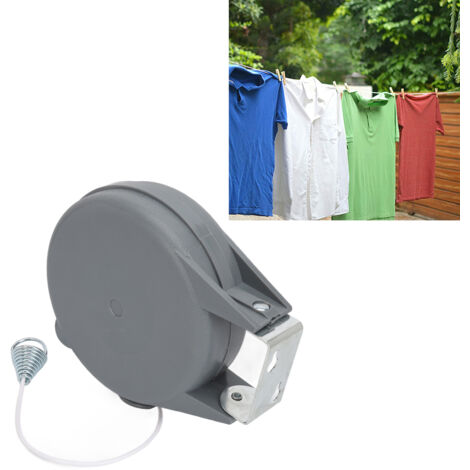 Ligne de Séchage Rétractable avec Installation Rapide - Cable PVC et Coque ABS - Ligne à Corde 15m/49.2ft