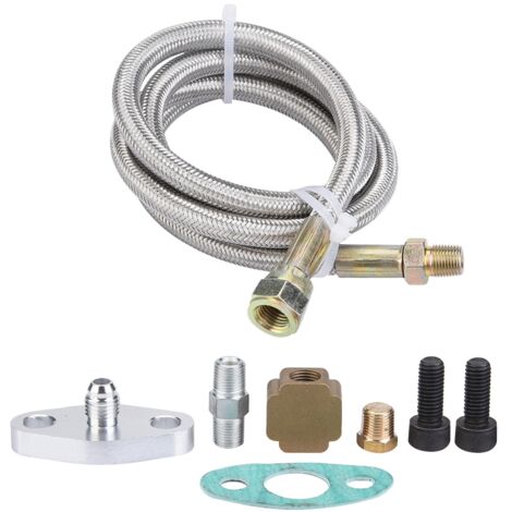 Ligne de vidange d'huile Turbo, Kit de ligne en aluminium usiné CNC à pression pratique résistant à la chaleur 36 pouces de remplacement pour accessoires de voiture T3 T4