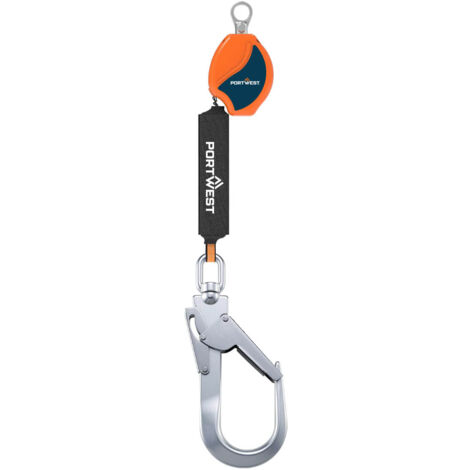 ligne de vie auto-rétractable 2m 140kg - orange/noir - portwest