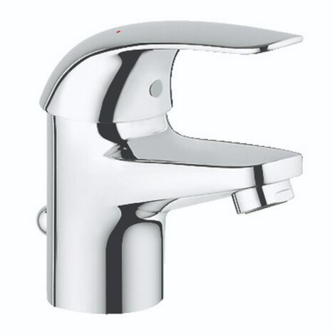 Ligne Grohe Euroeco Mitigeur monocommande de lavabo taille S avec syste'me de vidage et finition chrome'e brillante