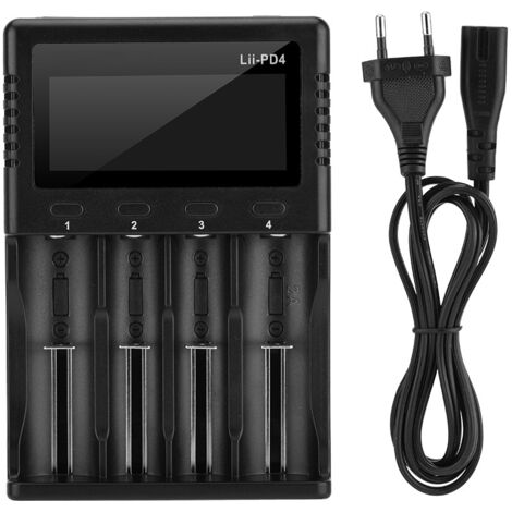 Liitokala Lii pD4 LCD 4-Steckplatz-Smart-Ladegerät für Akkus - 110-240V (EU)