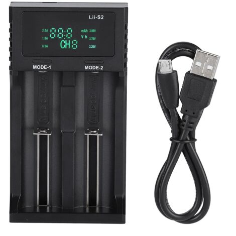 LiitoKala Lii S2 Dual-Slot-Smart-Ladegerät 5V 2A mit Leistungsanzeige