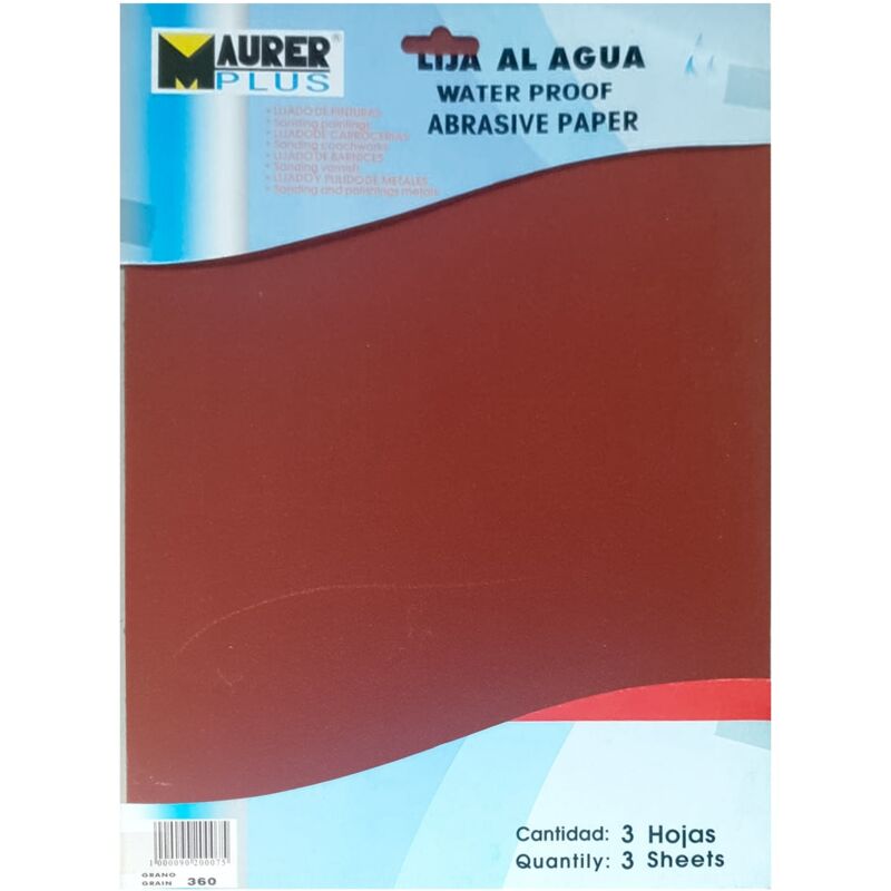

Lija agua grano 360 (pack 10 pliego)
