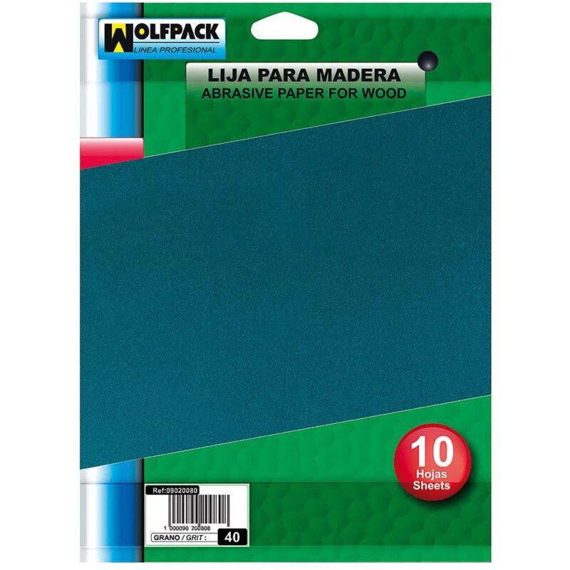 

Lija madera grano 100 (pack 10 pliegos)