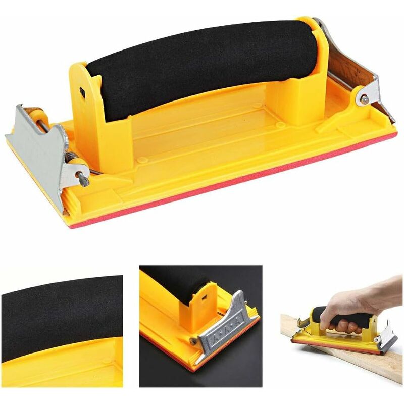 

Litzee - Lijadora de mano con mango de esponja Lijado a mano Lijadora de mano pequeña Lijadora de mano de madera 18,5 * 9 * 6,5 cm para lijar