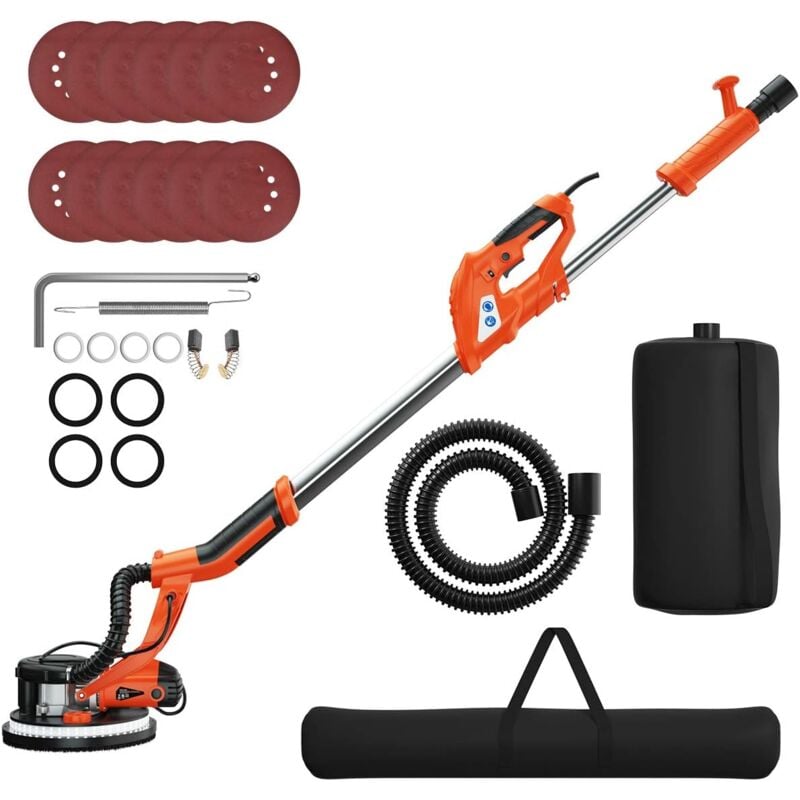 

Costway - Lijadora de Paneles Electrica de Pared Lijadora Profesional Ø225mm /800-1750 RPM/ 750W /12 Muelas Abrasivas y LED Luz