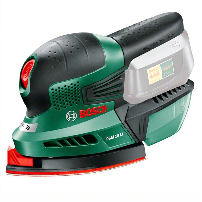 

Bosch 06033A1301 Multilijadora delta a batería PSM 18 LI 22000opm Microfiltro + caja cartón sin batería ni cargador