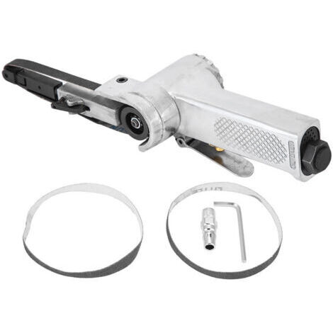 Lijadora neumática de banda de 1/4 de pulgada, herramienta de pulido neumática de 16000 rpm con lijadora neumática industrial y bandas con rotación de 360 grados (10-330 mm).