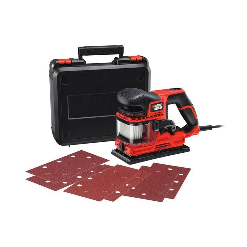 

Black+decker - Lijadora DUOSAND 1/3 de hoja 260W + 6 hojas y maletín Black&Decker