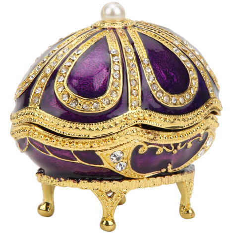 Lila Emaille-Ornament im südostasiatischen Stil mit Kunstperlen und Strasssteinen zur Heimdekoration