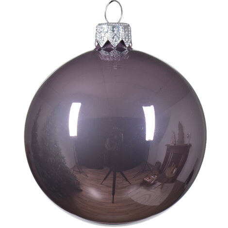 Lila emailliertes Glas Juwel Weihnachtskugel ø 10cm