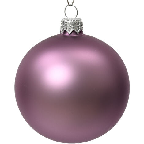 Lila mattes Glas Weihnachtskugel Kristall ø 10cm