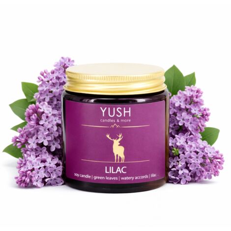 Lila - Vela de soja perfumada con flores de lila - Yush - 120 ml