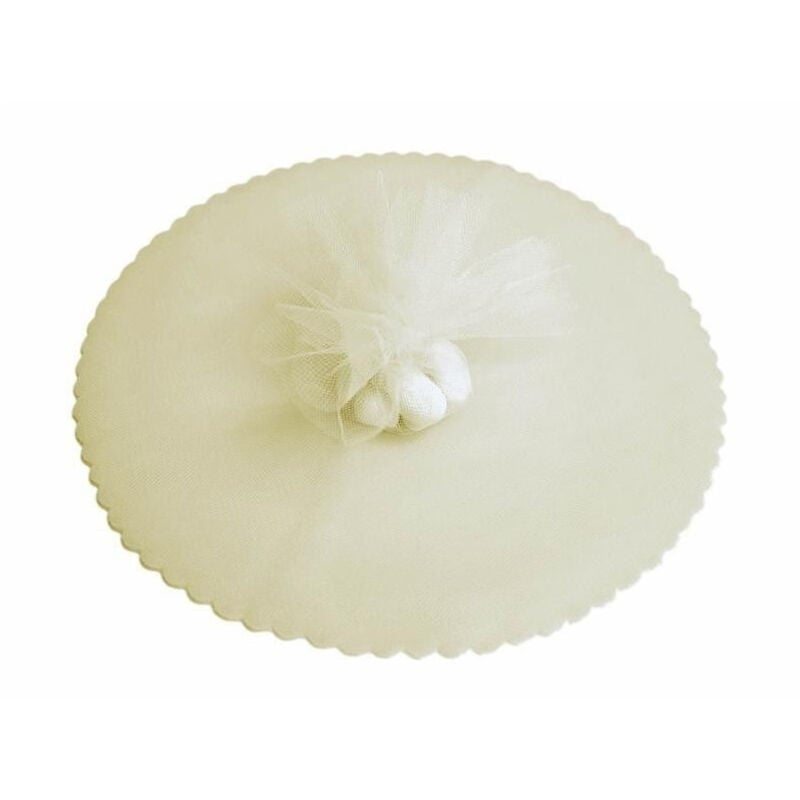 Image of Trade Shop Traesio - 50 Veli Tulle Per Bomboniere Tondo Organza Matrimoni Battesimi Lauree Confetti - Beige