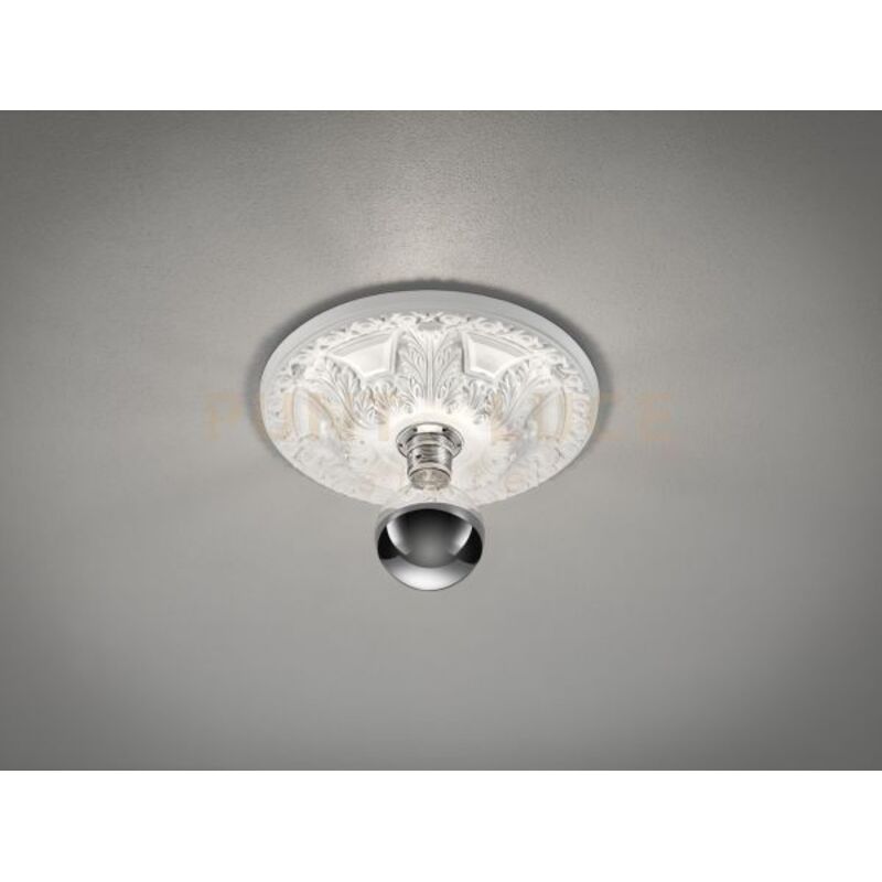 Trio - lilly rosone in gesso decorato a rilievo d. 30CM 1 luce attacco E27