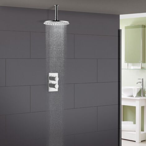 Lily 2 Dial 1 Way Round Set - Ceiling Mounted Head