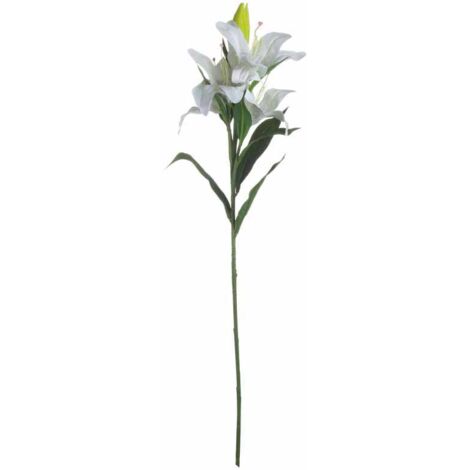 Lily Artificial Flower - Plastic - L28 x W28 x H87 cm - White
