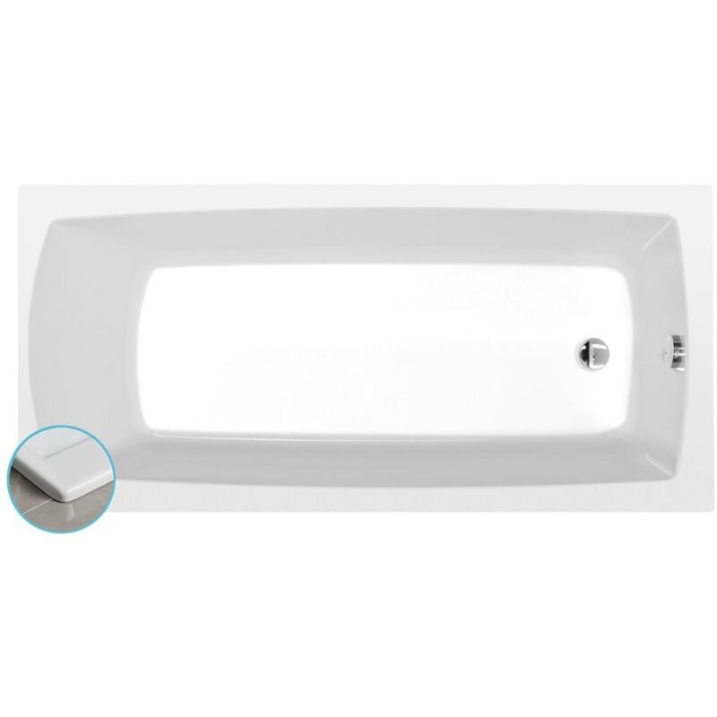 LILY SLIM Bain rectangulaire 140x70x39cm, Blanc