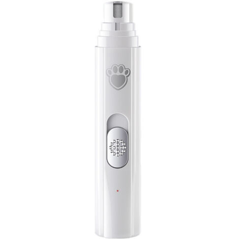Lima de uñas para perros, 2 velocidades, corte suave, carga rápida, motor potente, ideal para mascotas pequeñas y grandes (blanca)