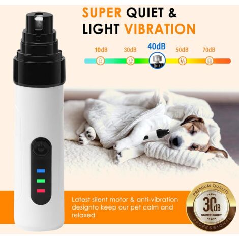 Lima per unghie per cani, lima silenziosa per cani, lima elettrica per unghie per cani, lima elettrica ricaricabile per unghie per cani, tagliaunghie professionale per cani e gatti