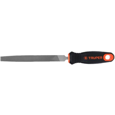 Lima plana bastarda con mango bimaterial - 150 mm