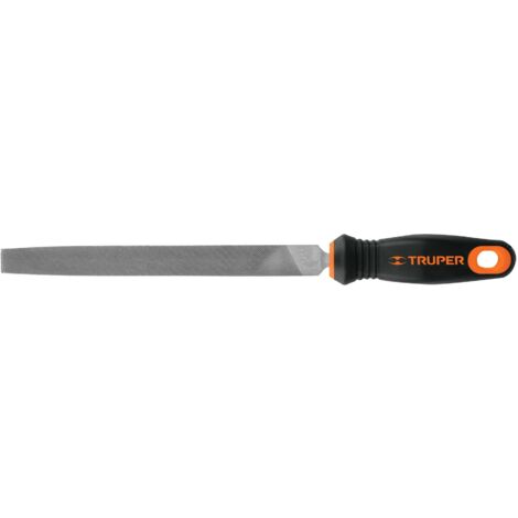 Lima plana bastarda con mango bimaterial - 200 mm