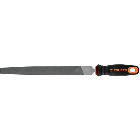 Lima plana bastarda con mango bimaterial - 250 mm