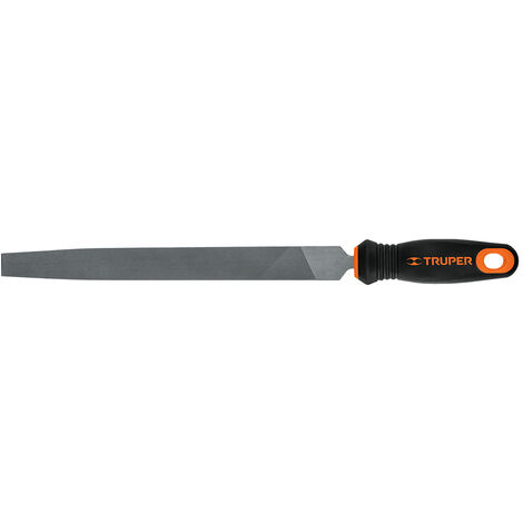 Lima plana fina con mango bimaterial - 250 mm