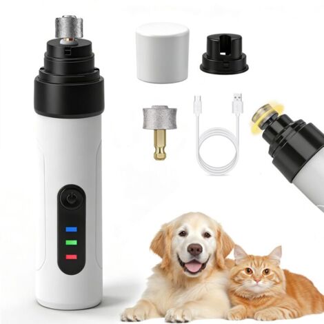 Lime à Ongles Chien, Lime pour Chien Silencieux, Lime Ongle Griffes Chien Electrique, Rechargeable Lime Griffe Chien Electrique, Professionnel Sécurité Coupe Griffe Chien Chat