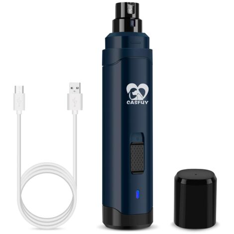 Lime À Ongles Pour Chien - Lime Électrique Rechargeable 2 Vitesses Avec 3 Embouts Pour Chiens Et Chats De Toutes Tailles - Bleu Foncé