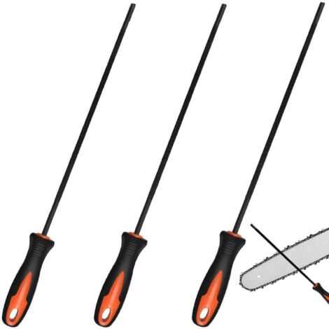 Lime à Râpe en Métal, Lime à Cheval pour Tronçonneuse, Ensemble de Limes à Aiguilles, 3PCS 4,0 mm 4,8 mm 5,5 mm Limes Metaux Limes Rondes Limes en Acier Carbone Affutage Chaine Tronconneuse