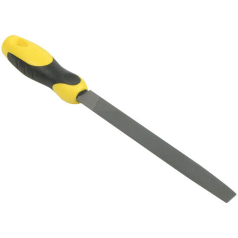 Stanley – Lime demi-ronde 200 mm – Acier au carbone – Poignée bimatière ergonomique – Affûtage permanent – Pour bois dur