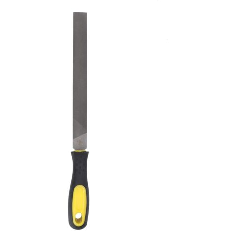 Lime plate acier 8 pouces pour métal, outil d'affûtage et façonnage avec manche, dents fines.
