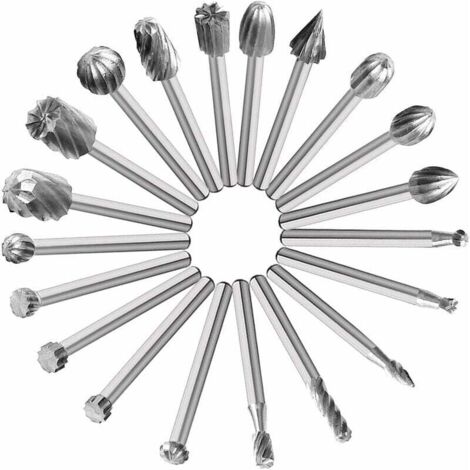 Lime rotanti per legno in acciaio rapido da 20 pezzi, fresa per legno, 20 set di lime per legno argentate