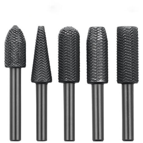 Lime rotative en acier gaufré, 5 pièces/ensemble, 6mm, tête de meulage électrique, lime en forme spéciale, métal souple, alésage