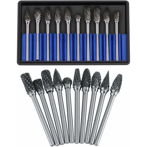 Lime rotative en carbure 36 tête de meulage en acier au tungstène 36 boîte bleue à double grain