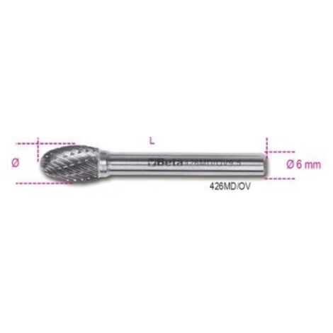 LIME ROTATIVE IN METALLO DURO TAGLIO INCROCIATO HM6 MM 16 ART. 426MD/OV16