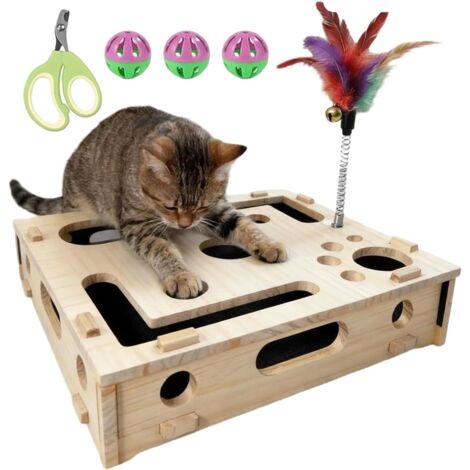 Limeoir À Griffes pour Chats - Planche À Griffoirs en Bois - Boîte De Jeu