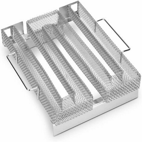 Limestone Smoker Edelstahl Scale Smoker Kaltrauchgenerator, Food Smoker, Fleischräucherofen für Kugelgrill, BBQ, Smoker, Smoker (22,5 x 17,5 x 4,5 cm)