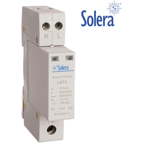 Limitatore di sovratensione 1P+N 30KA 275V transitorio 1 modulo Solera (in termoretraibile) LST2