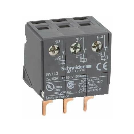 Limiteur additif 63 A - pour disjoncteur moteur GV2 - à la partie supérieure - GV1L3