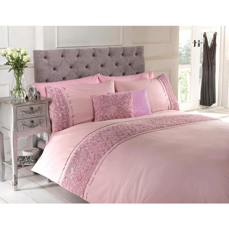 Limoge Duvet Cover & Pillowcase Set - Pink - Double
