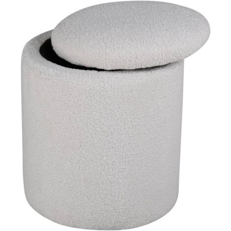 Limpen Pouf Ø32cm mit Aufbewahrung weiß.