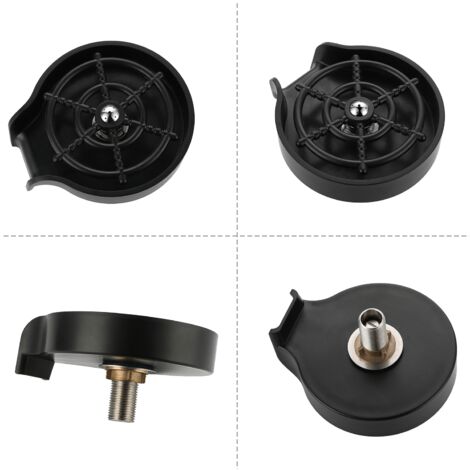 Limpiacristales automático para cocina, para tazas y botellas, 5 boquillas, rotación de 360°, ABS y acero inoxidable, fácil montaje, negro o plata.