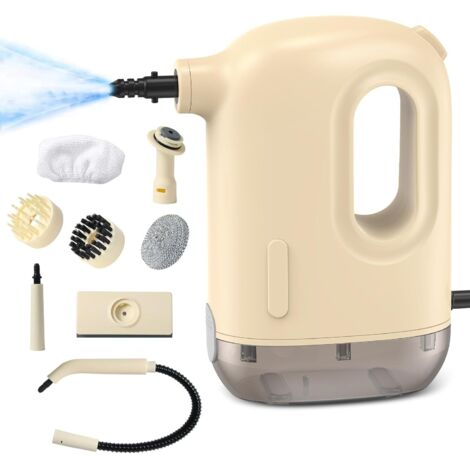 Limpiador a Vapor, 1200W Multiuso Limpiador a Vapor, Vaporeta Limpieza Hogar, Vaporizador de Mano con 8 accesorios, Depósito 300 mL, para la Eliminación de Manchas, Alfombras, Sofá