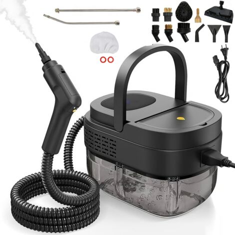 Limpiador a vapor multifuncional de 2500 W con 14 accesorios, ajuste de 3 velocidades, alta temperatura y alta presión, para coche, ventana y cocina.